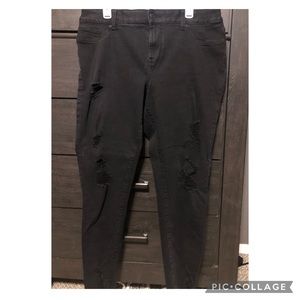 Distressed black jeans